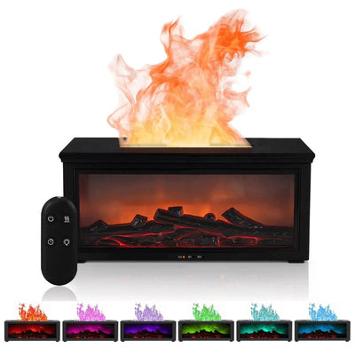 4-in-1 Fireplace Flame Diffuser with 7 Colors