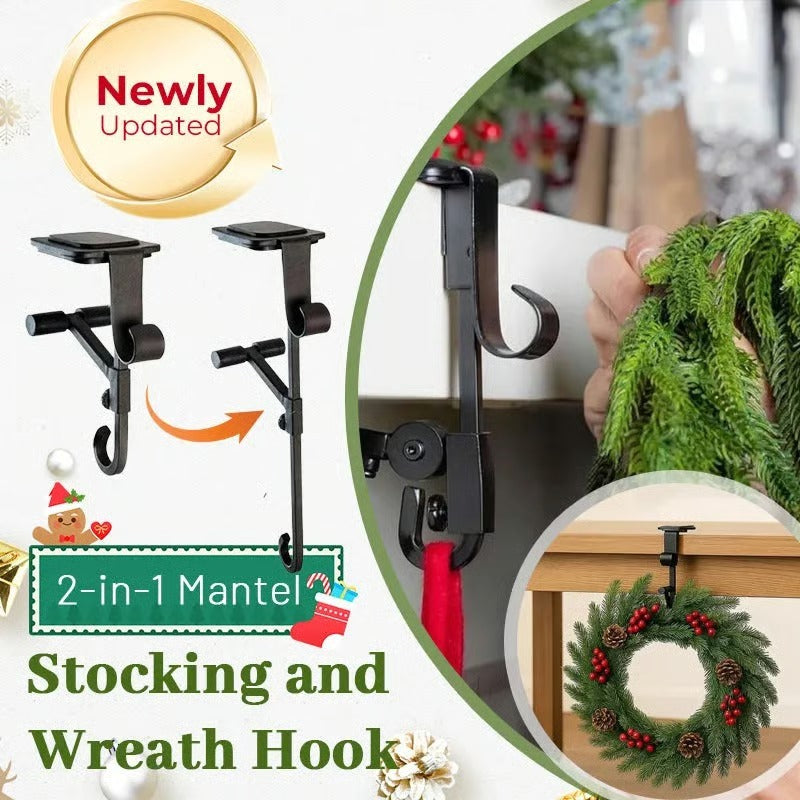 4/8 Pack Christmas Fireplace Stocking and Garland Hanger